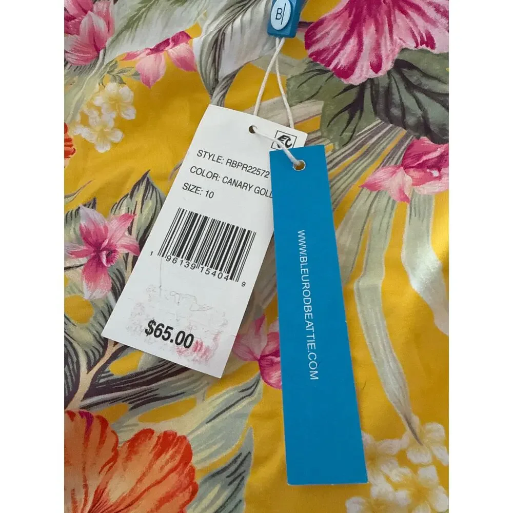 Bleu Rod Beattie Paradiso High Waist Draped Side Tie Bikini Bottom 10 NWT